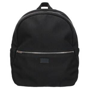 SAINT LAURENT PARIS Logo Plate Canvas Backpack Black